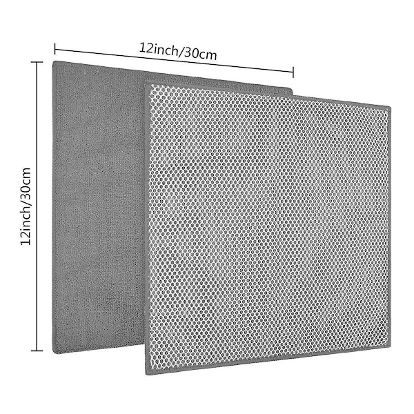 Harmaa mikrokuituliina - 6 kpl, 30x30 cm: imukykyinen, nopeasti kuivuva, uudelleenkäytettävä puhdistusliina keittiön siivoukseen ja pesuun