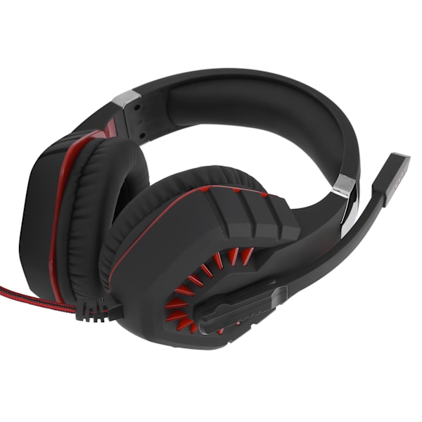 Trådbundet spelheadset LED lysande hörlurar med brusreducerande mikrofon 3,5 mm + USB