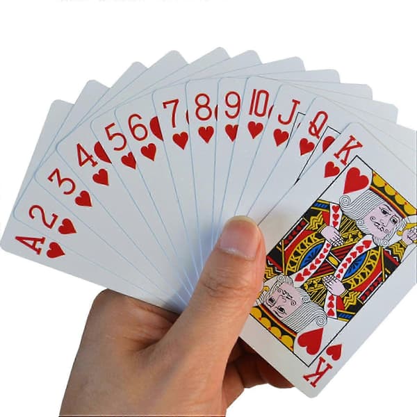 4X Multiplayer Card Game Creative Boxed Waterproof Texas Playing Cards Plastic Durable Poker Magic Trick Tool, Red JH4 Red