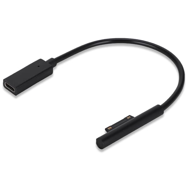 20 cm:n kestävä PD-latauskaapeli Microsoft Surface Pro6/Pro5/4/3/2 -laitteille, musta