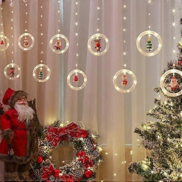 Juldekoration för fönster med önskekula, blinkande LED-lykta, stjärnklar julgransljusslinga, USB-istappsljus