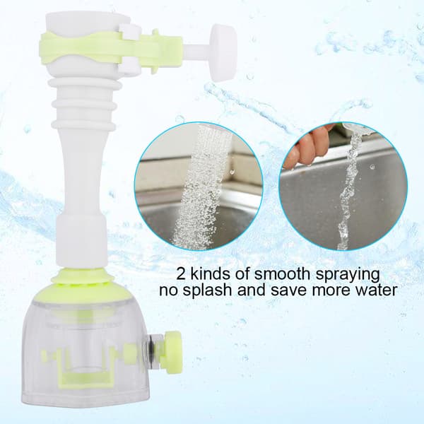 Flyttbar Vattenbesparande Förlängningskran Stänksäker Köksventil Spray Grön 13cm