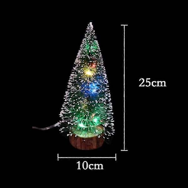 Mini Bord Luminous Kunstigt Juletræ Med LED Lamper Håndværksindretning Til Nytår Jul Bryllupsgave Til Barn Multi Lys 15cm