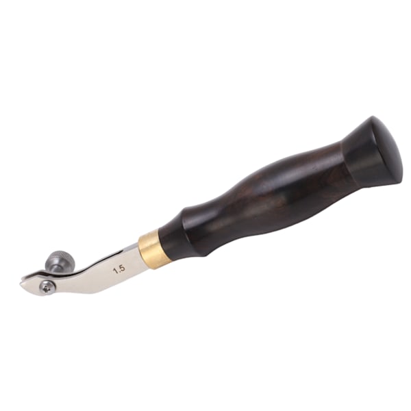 Justerbar kantfolder speilrefleksjon rustfritt stål DIY lærkantfolder med trehåndtak lærkantfolder 1,5 mm