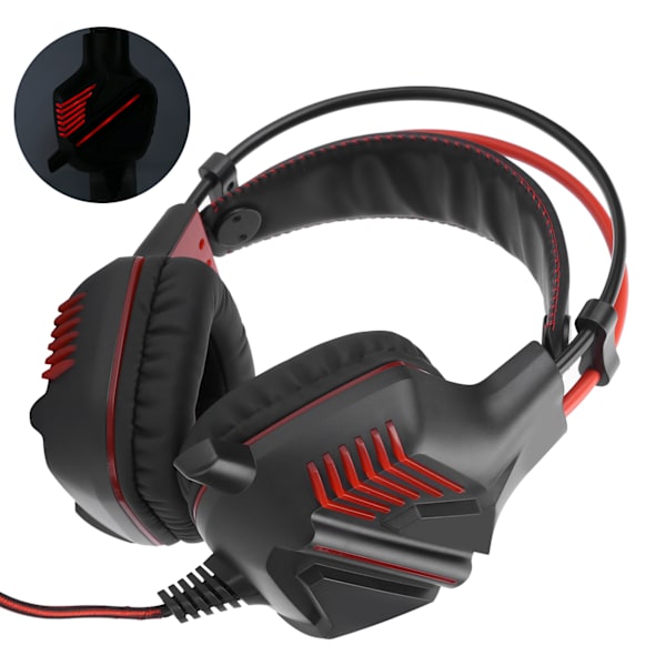 Q12 USB Gaming Headset Justerbar Mikrofon Støyreduksjonshodetelefoner Headset