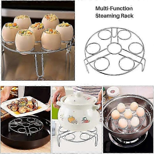 3 stk./sett trykkoker tilbehør rustfritt stål kurv med eggdamperstativ, skillevegg kompatibel med Kitc