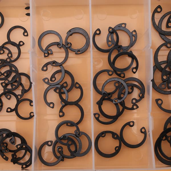100 st Snap Retaining Ring Circlip Sortimentset 11mm - 21mm 6 Storlekar med Låda