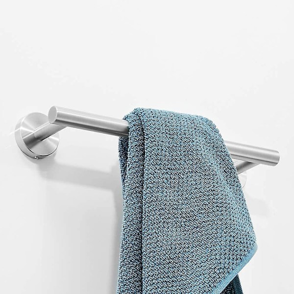 Rostfri handdukshållare med 30 cm lång stång, väggmonterad handdukshållare i borstad nickel finish, silverfärg