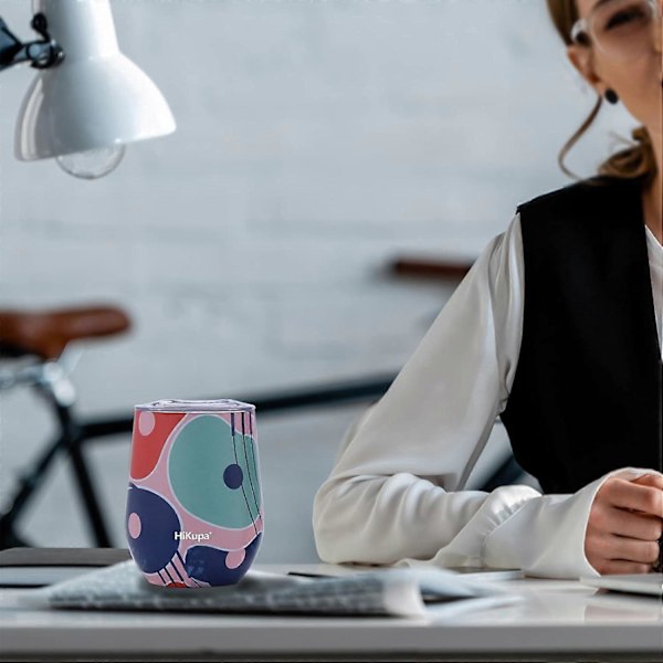 Isolerad Resemugg med Lock 355ml - Vakuumisolerad Termosmugg i Rostfritt Stål - Kaffekopp 11,5cm (Rosa)