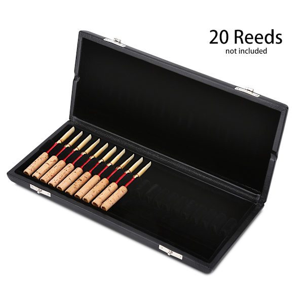 Træ PU Læder Cover Reed Case Holder Opbevaringsboks til 20 stk Oboe Reeds #3
