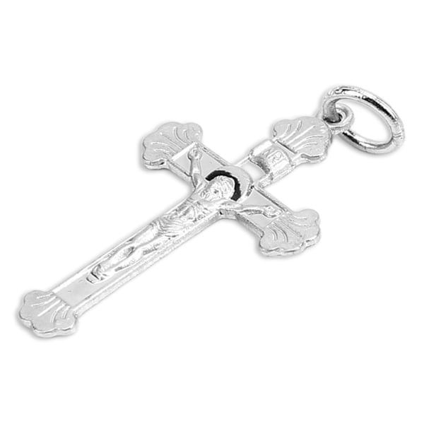 Exklusivt 925 Sterling Silver Crucifix Halsband för Män och Kvinnor - Jesus Kors Halsband Hänge Present