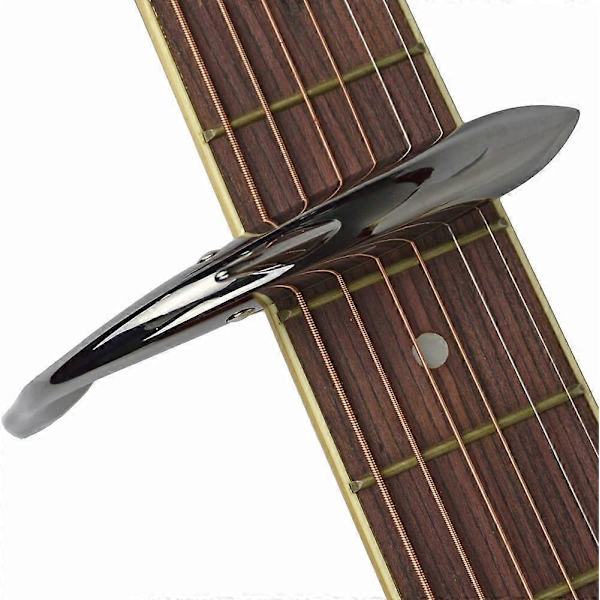 Zinklegering Guitar Capo Shark Capo til Akustisk og Elektrisk Guitar med God Håndfølelse, Ingen Båndstøj og Holdbar (Sort)
