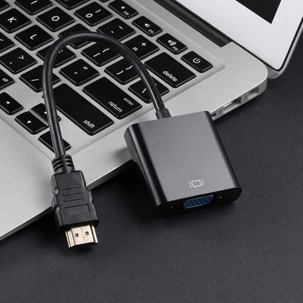 HD Multimedia Interface til VGA-kabel HD 1080p VGA-adapter til skærm computer stationær bærbar projektor sort 9,3 tommer