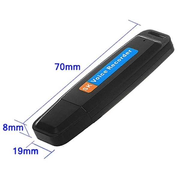 Bærbar Genopladelig U-Disk USB Digital Lyd Stemmeoptager