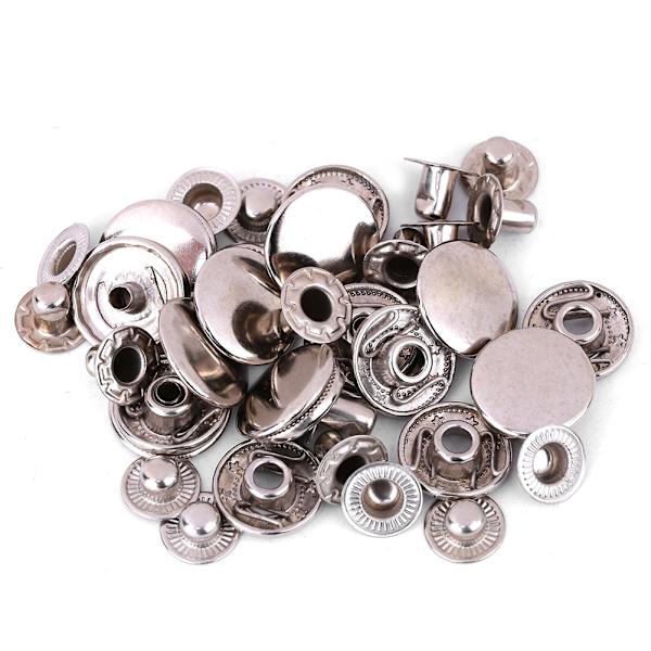 50 set puhdasta messinkiä painonapit pyöreä painike kangasta matkalaukkujen koristelutarvikkeet (15 mm hopea)