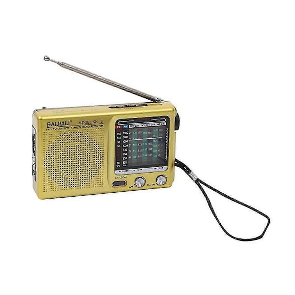 Fullbandsradio Bärbar Vintage Radio Bekväm Multifunktionell Väder Mini Utility Radio