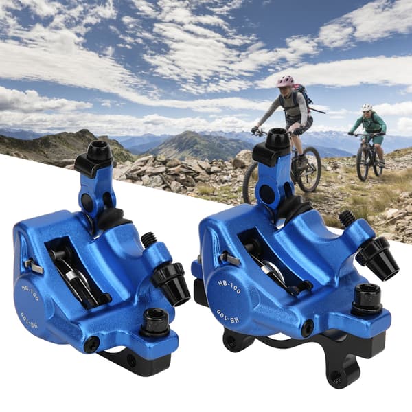 HB-100 Cykel Aluminiumlegering Hydraulisk Skivbroms Set Fram Bak för Mountain Road Cykel blå