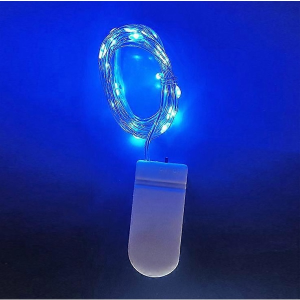 Bleu2 Ljusslinga Inomhus 2M | 20 LED Ljusslinga Sovrum | Mini LED Slinga Batteridriven Dekorativ Ljusslinga LED | Ljusslinga Inomhus