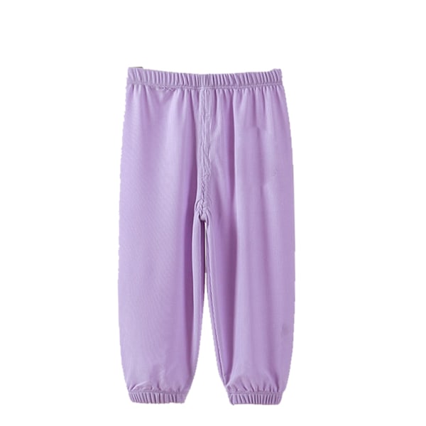 Barn Långa Bloomers Enfärgad Andningsbar Lös Casual Lykta Byxor Byxor för Sommar Småbarn Flickor Pojkar F03 110cm / 43.3in