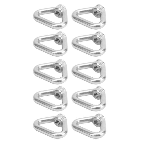 10 st Silver skruvmutter 304 rostfritt stål triangelring mutter öga mutterfäste M8