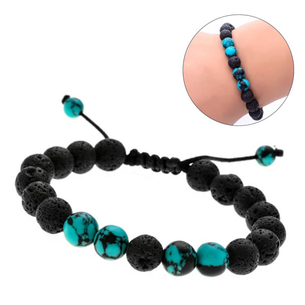 Kvinners Perle Armbånd Justerbar Etnisk Motesmykker Vulkan Stein Perle Armbånd Smykker for Feriefest
