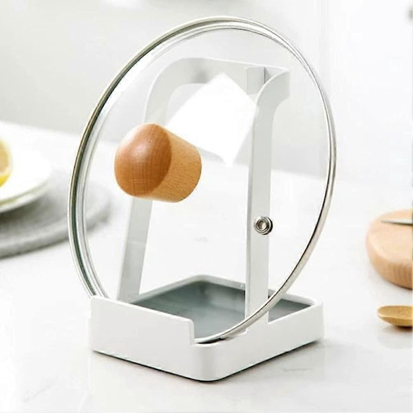 Pan Låg Holder Organizer Grydelåg Stativ Hvile Stand Ske Holder Multifunktionel Mini Grydelåg Rack
