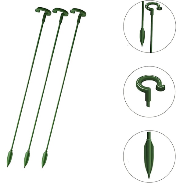 10 st Trädgårdsstöd Enkel Stång Växtstöd Lantes Pinnar Enkel Stång Stödpinne för Växter, Blommor, Rosor, Tomater, Liljor, Fixerad Blad Pro