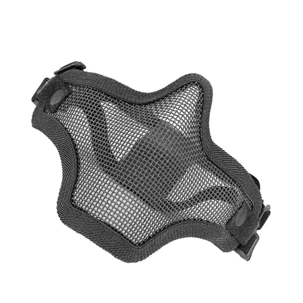 Halvansigtsbeskyttelse i stålnet med cool design, hoveddækning 54 til 62 cm til udendørs aktiviteter, sort