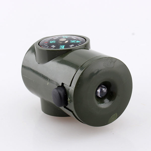 Nytt 7 i 1 Camping Survival Whistle Compass Termometer Ficklampa Magnifier Kit