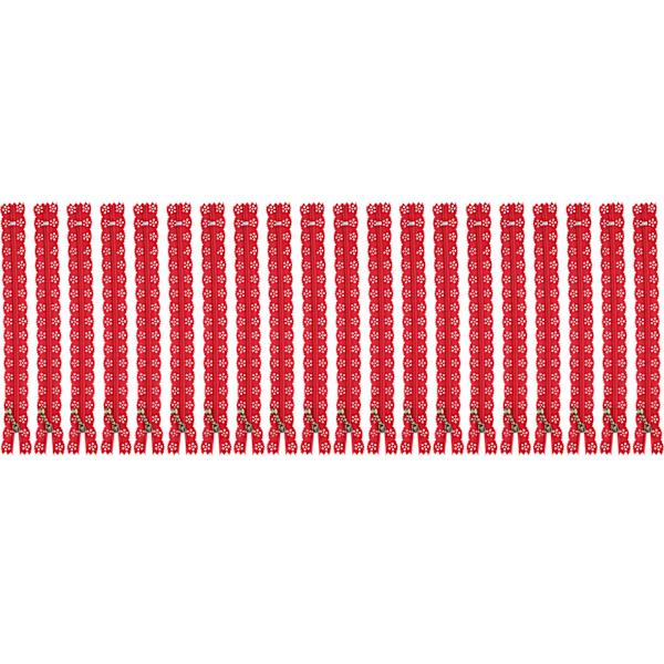 20 st 20 cm DIY nylon spets blixtlås spole blomma blixtlås för sömnad bröllopsklänning hantverk röd