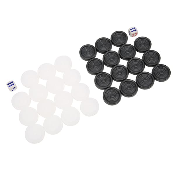 22mm Plast Svart Hvit Backgammon Brikker Sjakkbrikker Brikker Sett Barn Leker