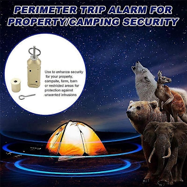 Perimeter Trip Alarm Kit for Camping og Sikkerhetseiendom (D)