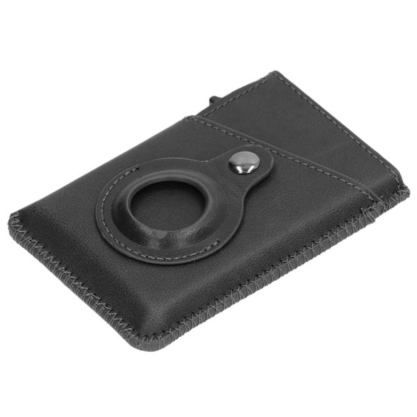Korthållare PU Slim Minimalistisk RFID-blockerande aluminiumlegering Multifunktionell liten lokaliseringshållare Plånbok för män Gåvor Svart