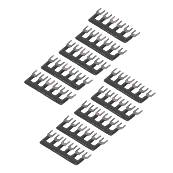 10 stk Jumper Block Terminal Strip Kobber Leder PVC Shell Gaffel Type Terminal Strip Svart 400V 15A TB 1506