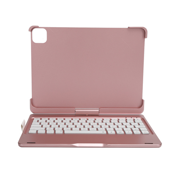 7-färgat bakgrundsbelyst trådlöst Bluetooth-tangentbord med tangentbordsfodral för IOS-surfplatta 2019 10,2 tum roséguld