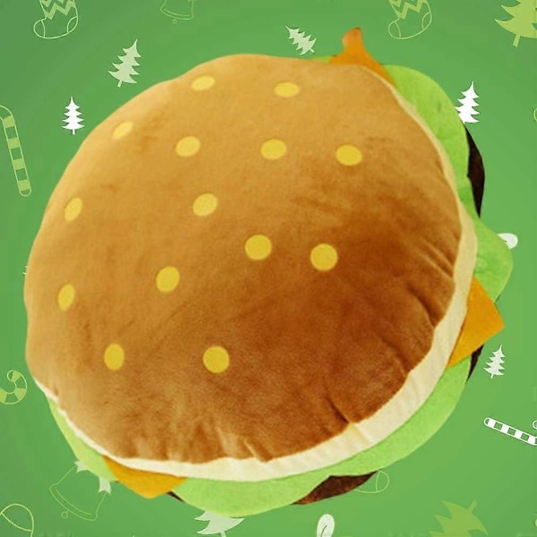 2025 Ny Mad Kastepude Plys Kæmpe Hamburger 30cm Blød Sofapude Pude Børn Børn Ven