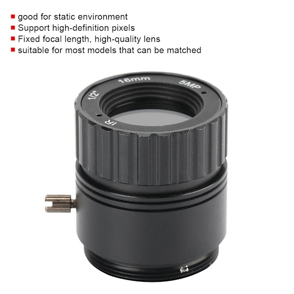 CCTV fast objektiv 16 mm 5 MP High Definition CS-fäste för säkerhetskamera
