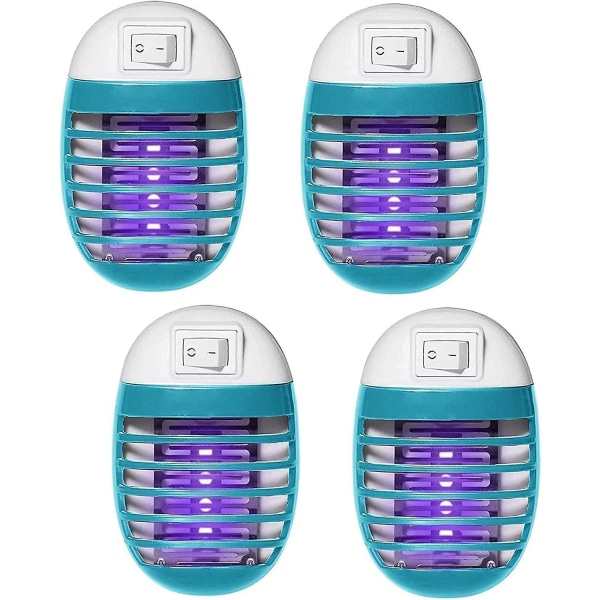 4 stk elektrisk flue- og myggdreperlampe med UV-lys for innendørs og utendørs bruk