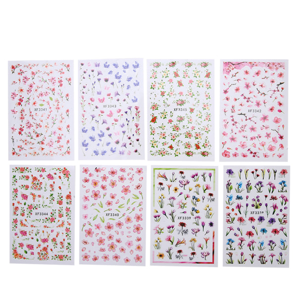 8 kpl Nail Art Tarra Itseliimautuva kynsien koristelu DIY manikyyritarratyökalu