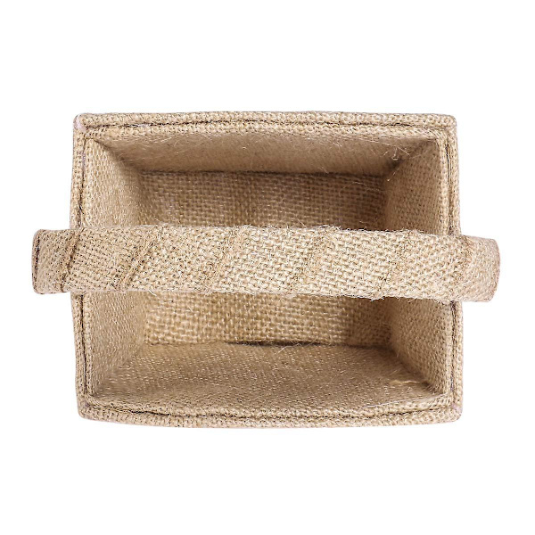 Rustiikkinen Burlap-kukkakori Jousella Hääkoristeluun Monipuolinen ja Kestävä