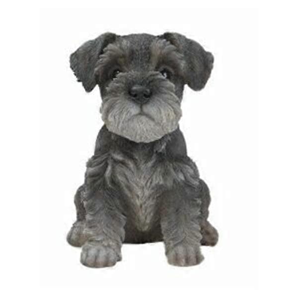 Siddende Schnauzer Hvalp Statue Harpiks Plæneskulptur Super Sød Have Gårdsindretning som visa