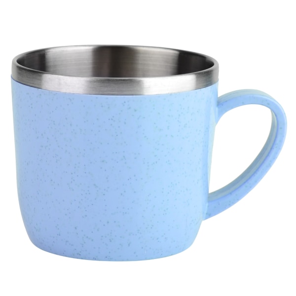 Rustfritt stål hvetehalmkoppflasker Vann Kaffe Juice Melkekrus (blå)