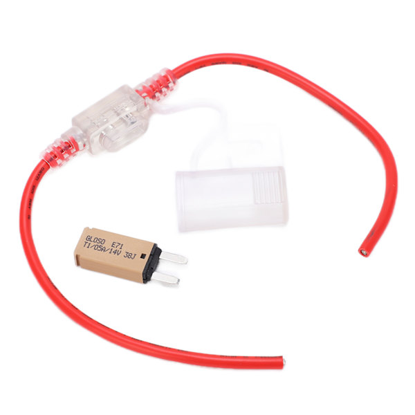 31,5 cm bilsikringstrådsholder vandtæt 12AWG med automatisk nulstilling 5A sikring TPE+PVC til RV Yacht Truck