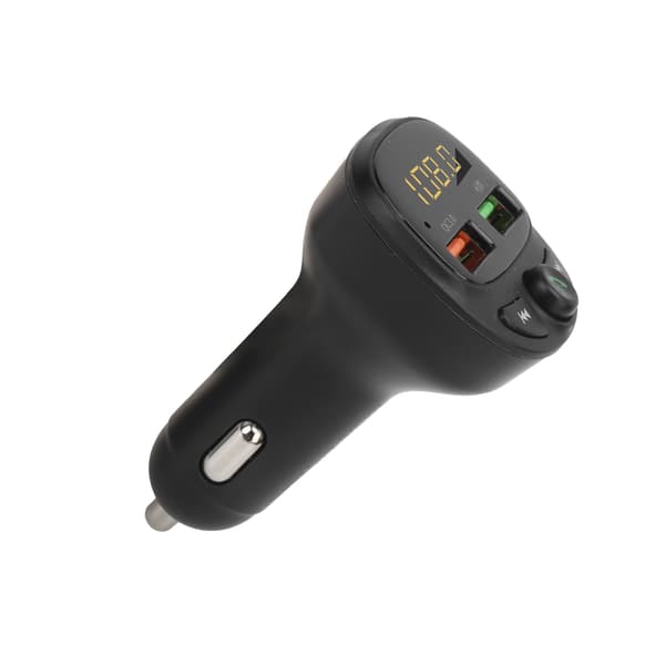 Bil Dobbelt USB FM-sender Bluetooth5.0 QC3.0 LED-display Trådløs Håndfri Stemmepåmindelse 12-24V