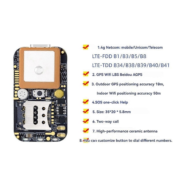 ZX908 Mini 4G GPS Tracker PCBA Chip Board