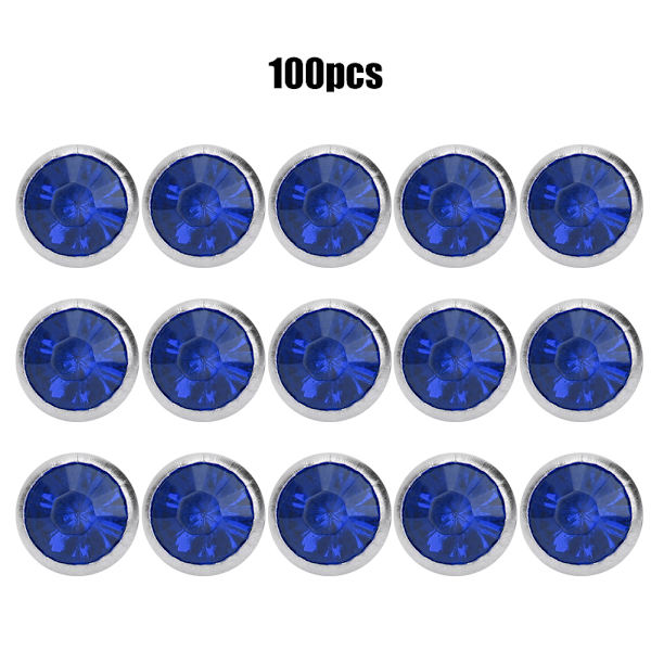 B Akryl Diamant 8mm Dekorativ DIY Nitar Kläder Tillbehör 8mm Silver Kant KristallDjup Blå