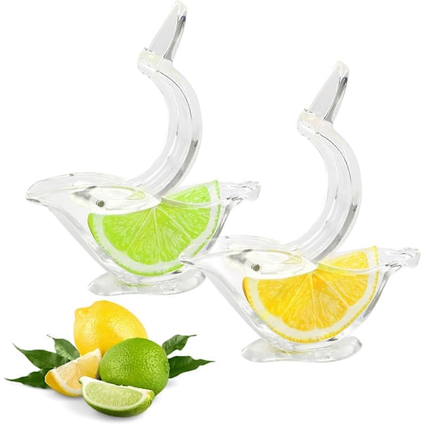 2 stk. Manuel Citronpresser, Akryl Manuel Citronskivepresser, Bærbar Transparent Frugtpresser, Elegant Fugleform, Håndpresser til Appelsin Citron Li