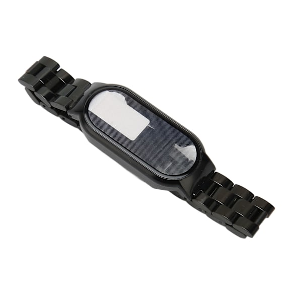 Urrem Nem Justering Fuld Beskyttelse Rustfrit Stål Udskiftningsrem til Mi Band 7 Sort