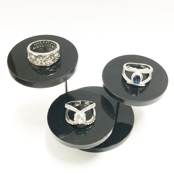 Rund Smykke Display Stand Multi Lag Ring Display Riser Stand Kage Dessert Rack Fest Dekorative Hylder 3 Lag Sort