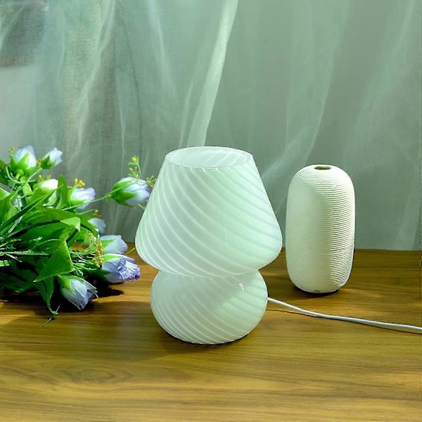 Glas Svampe Sengelampe, Gennemsigtig Bordlampe Moderne Stribet Glas Sengelamper Skrivebord Hvirvel Lys, Til Boligindretning